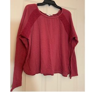 Sun & shadow embroidered sweater.